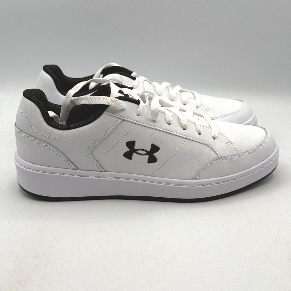 Under Armour UA Official Shoes Mens Size 10 White Black Court 3028486-101